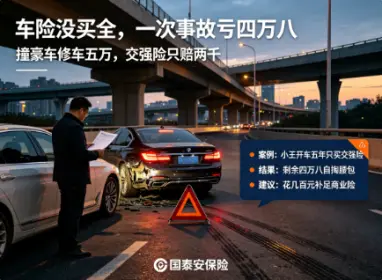 撞了豪车修车要五万，交强险只赔两千